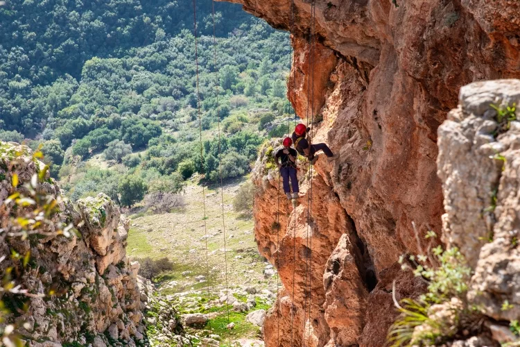 Abseiling in spring